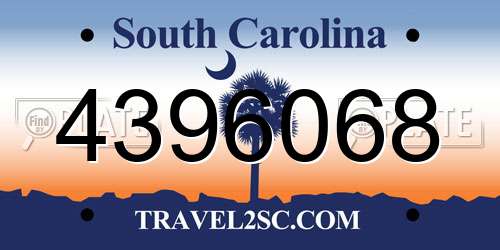 4396068 South Carolina License Plate