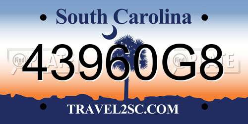 43960G8 South Carolina License Plate
