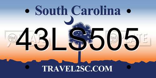 43LS505 South Carolina License Plate