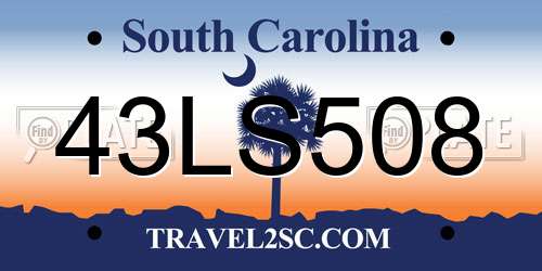 43LS508 South Carolina License Plate