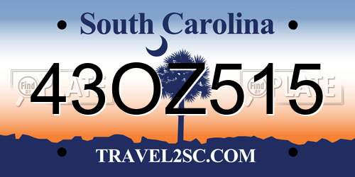 43OZ515 South Carolina License Plate