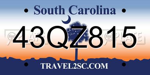 43QZ815 South Carolina License Plate
