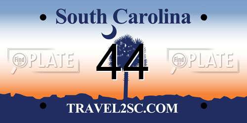 44 South Carolina License Plate