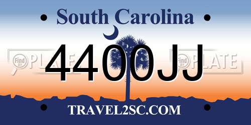 4400JJ South Carolina License Plate