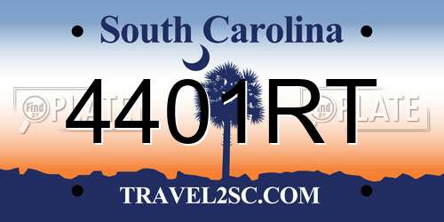 4401RT South Carolina License Plate