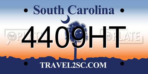 4409HT South Carolina License Plate