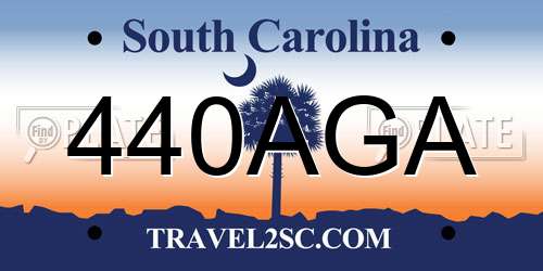440AGA South Carolina License Plate