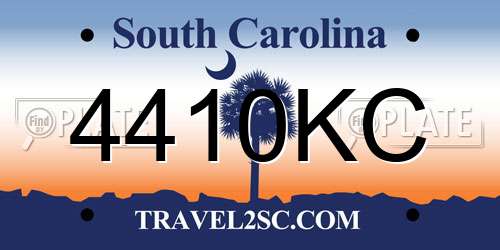 4410KC South Carolina License Plate