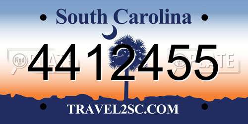 4412455 South Carolina License Plate