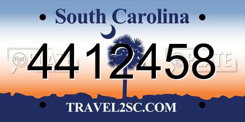 4412458 South Carolina License Plate