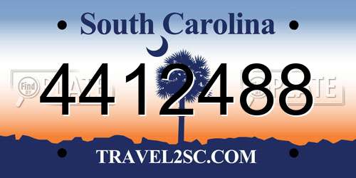 4412488 South Carolina License Plate