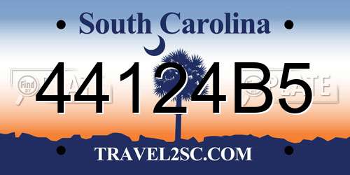 44124B5 South Carolina License Plate