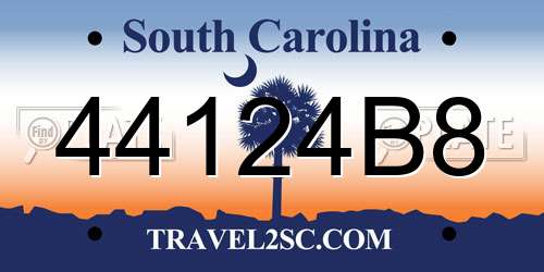 44124B8 South Carolina License Plate