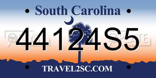 44124S5 South Carolina License Plate