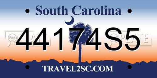 44174S5 South Carolina License Plate