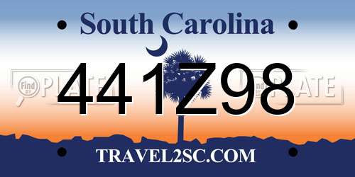 441Z98 South Carolina License Plate
