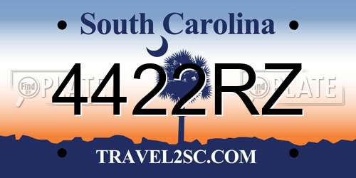 4422RZ South Carolina License Plate