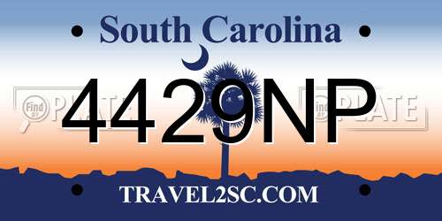 4429NP South Carolina License Plate