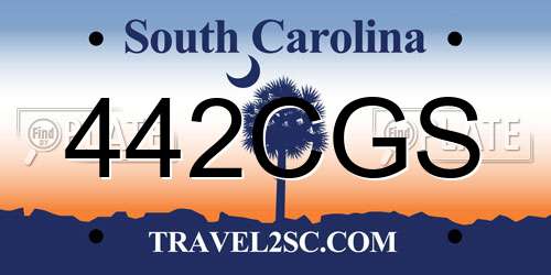 442CGS South Carolina License Plate