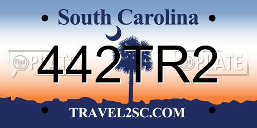 442TR2 South Carolina License Plate