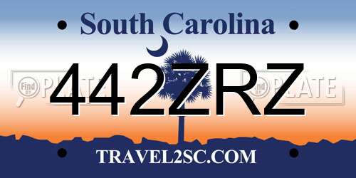 442ZRZ South Carolina License Plate