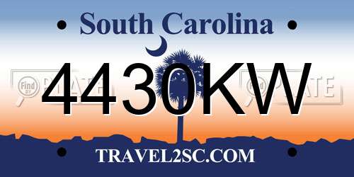 4430KW South Carolina License Plate