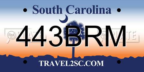 443BRM South Carolina License Plate