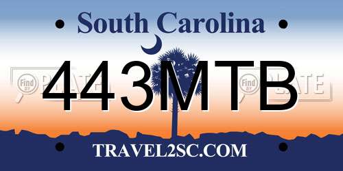 443MTB South Carolina License Plate