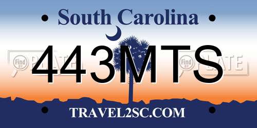 443MTS South Carolina License Plate