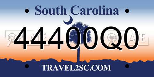 44400Q0 South Carolina License Plate