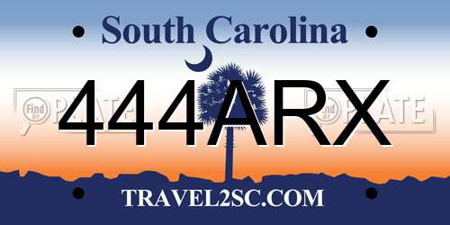 444ARX South Carolina License Plate