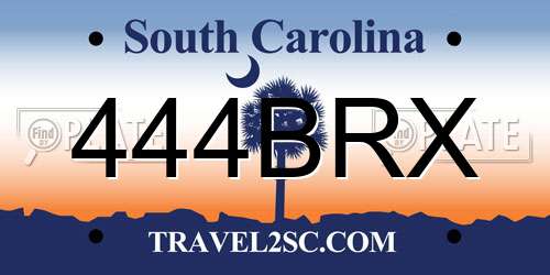 444BRX South Carolina License Plate