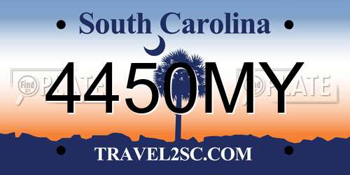 4450MY South Carolina License Plate