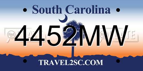 4452MW South Carolina License Plate