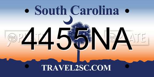 4455NA South Carolina License Plate