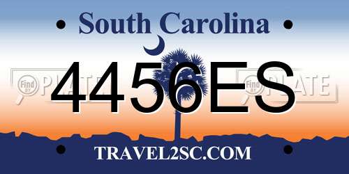 4456ES South Carolina License Plate