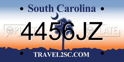 4456JZ South Carolina License Plate