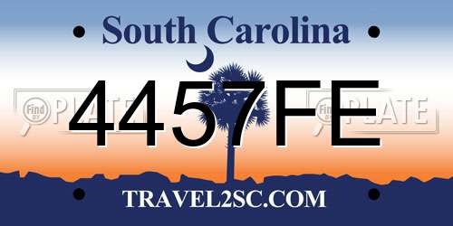 4457FE South Carolina License Plate