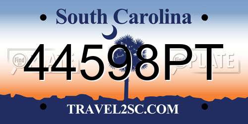 44598PT South Carolina License Plate