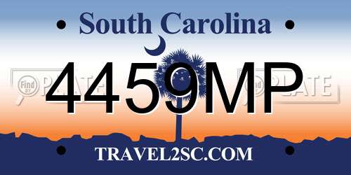 4459MP South Carolina License Plate
