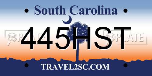 445HST South Carolina License Plate