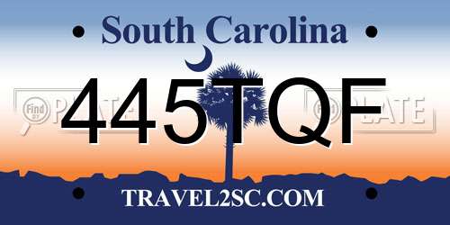 445TQF South Carolina License Plate
