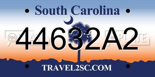 44632A2 South Carolina License Plate
