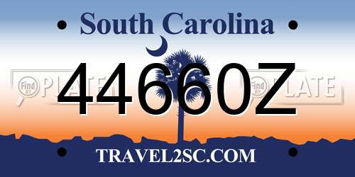 44660Z South Carolina License Plate
