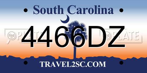 4466DZ South Carolina License Plate