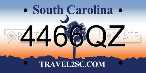 4466QZ South Carolina License Plate