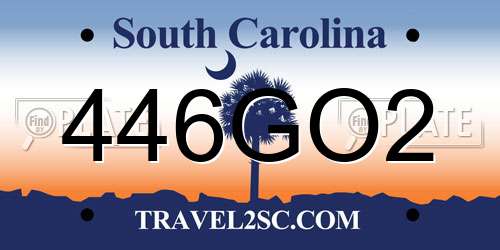 446GO2 South Carolina License Plate