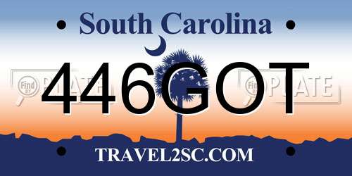 446GOT South Carolina License Plate