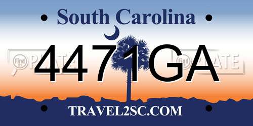 4471GA South Carolina License Plate