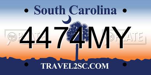 4474MY South Carolina License Plate